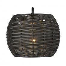  6074-OWM NB-BRW - Vail 1 Light Wall Sconce - Outdoor in Natural Black with Black Rattan Wicker Shade
